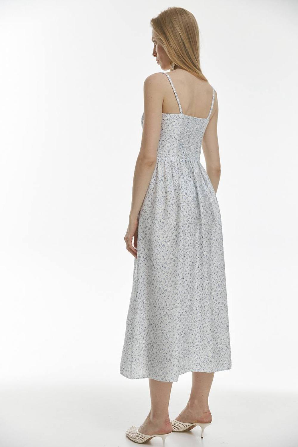 Women's sundress milky in cornflower print