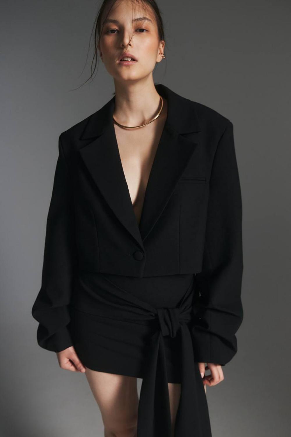 Black crop jacket