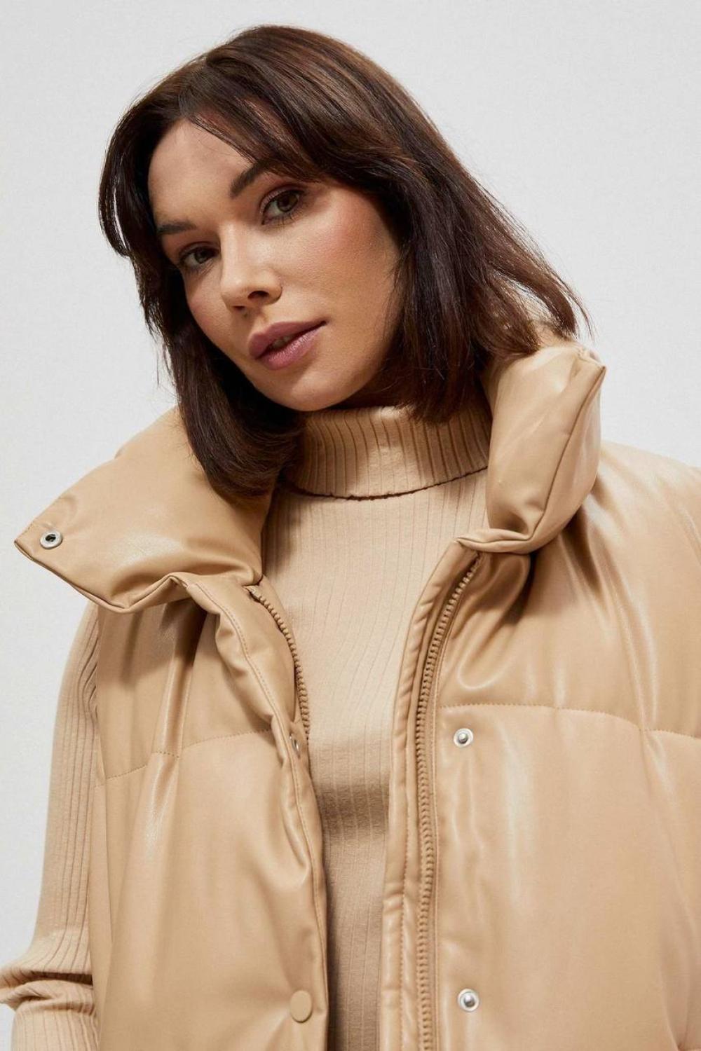 Beige eco-leather vest