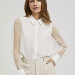 White blouse with transparent sleeves