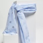 Light blue scarf with silver print MOODO