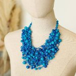 Handmade coral blue-turquoise MEREZHKA