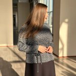 Knitted sweater in leopard print of large sizes