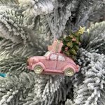 New Year's pendant/ Car pink with Christmas tree