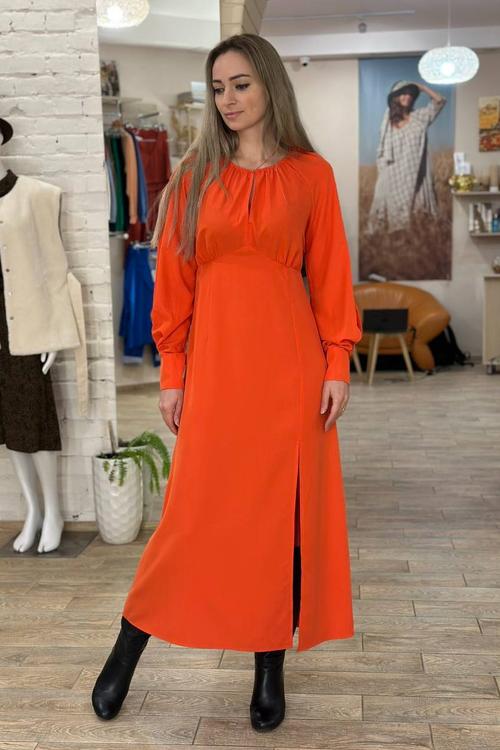 Long orange dress 20AH564-K-Realiz
