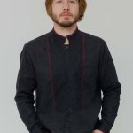 Men's embroidered linen shirt