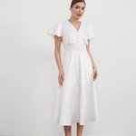 White satin midi dress
