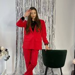 Women's trouser suit classic red. France.