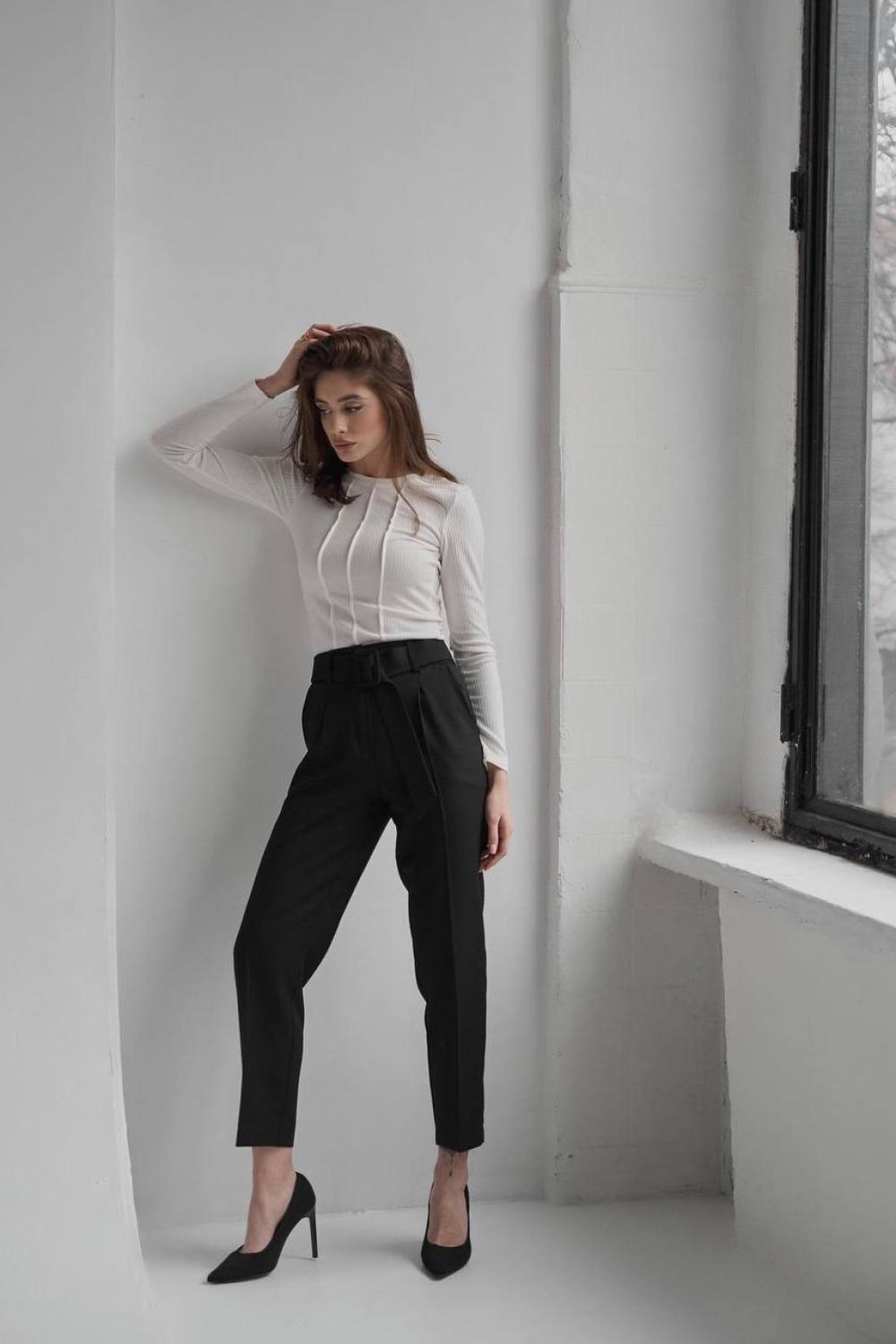 Classic black high-waisted pants