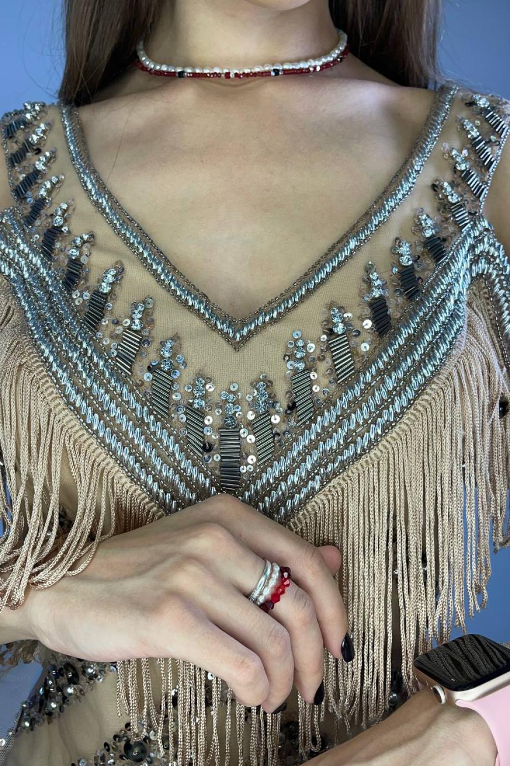Сукня коротка ажурна з камінням Faust couture 692