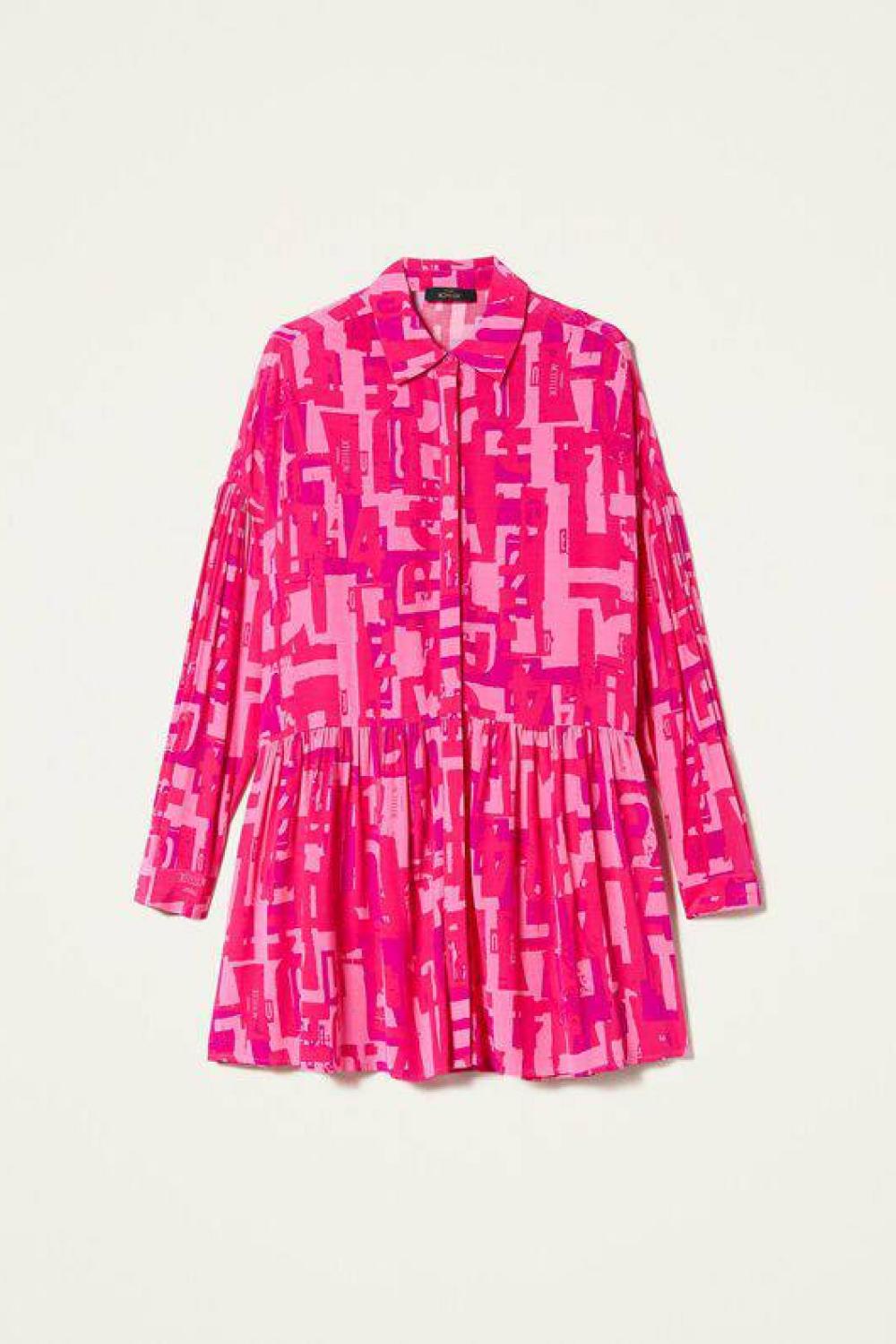 Коротка сукня-сорочка рожевого кольору twinset-pink-K-Realiz