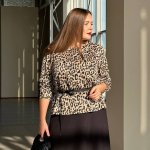 Knitted sweater in leopard print of large sizes