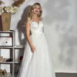Wedding white dress made of tulle