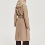 Beige women's coat with hood