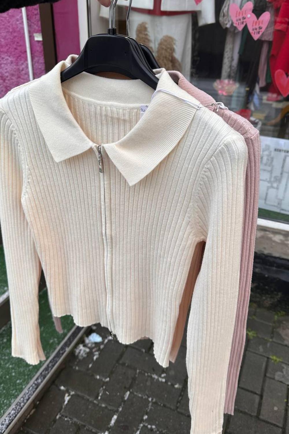 Plombiere knitted zip sweater