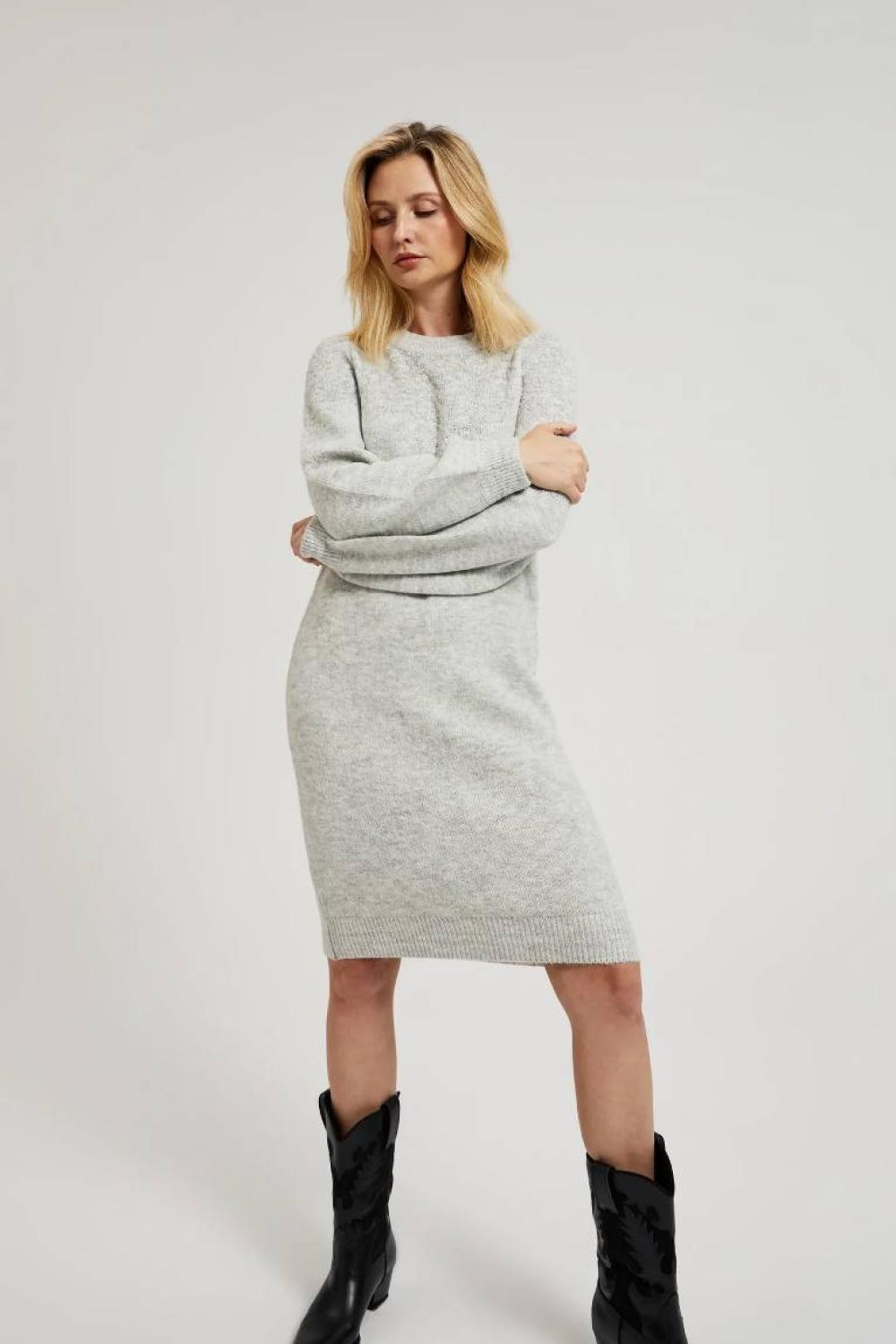 Grey knit dress