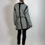 Cardigan black and white with belt Yuka Paris belt