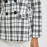 Black and white checked tweed jacket
