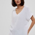 Blouse white with short sleeves Moodo L-KO-3743