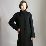 Women's demi-season coat made of black Mirella moda wool