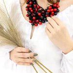 Намисто з дерева червоно-чорне