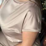Блуза бежева шовкова з коротким рукавом великі розміри 0006-72_beige