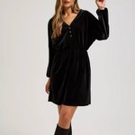 Black velor mini dress