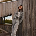 Grey plaid pants