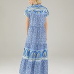 Blue midi dress with print 245-8576