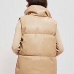 Beige eco-leather vest