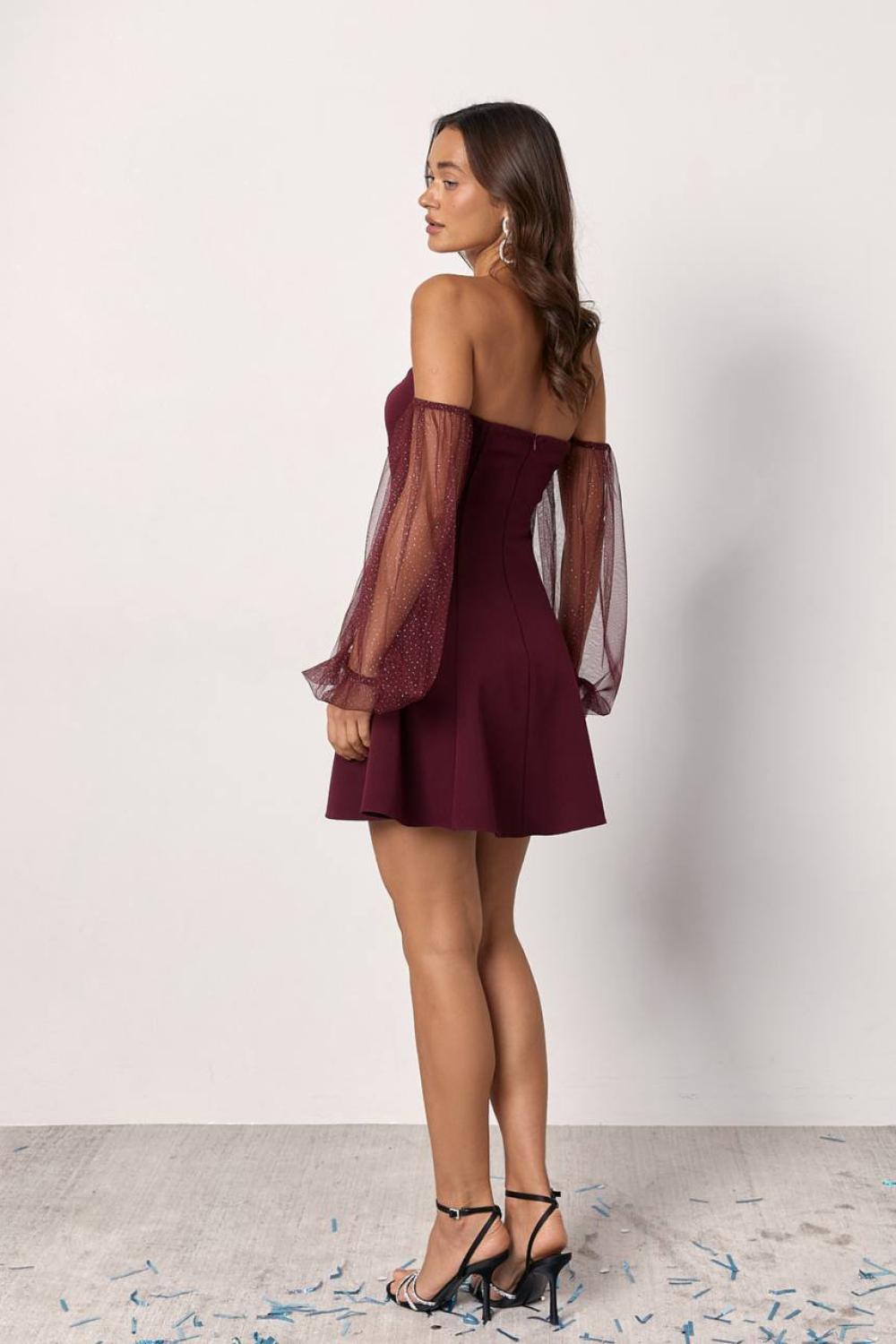 Marsala mini dress 1453.2