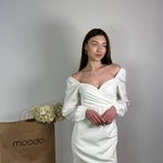 Сукня біла міні 1395.1 з емітацією запаха