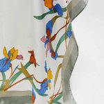 A olive silk scarf with print MOODO