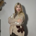 Бежевий трикотажний кардиган