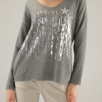 Jumper women's gray printed 199-22351B UNISONO