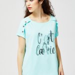 Футболка м'ятна з металевим декором Moodo L-TS-2937