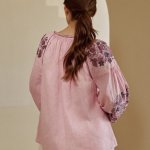 Embroidered gem women's linen pink Petrykivska