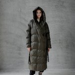 Women's down jacket in khaki color