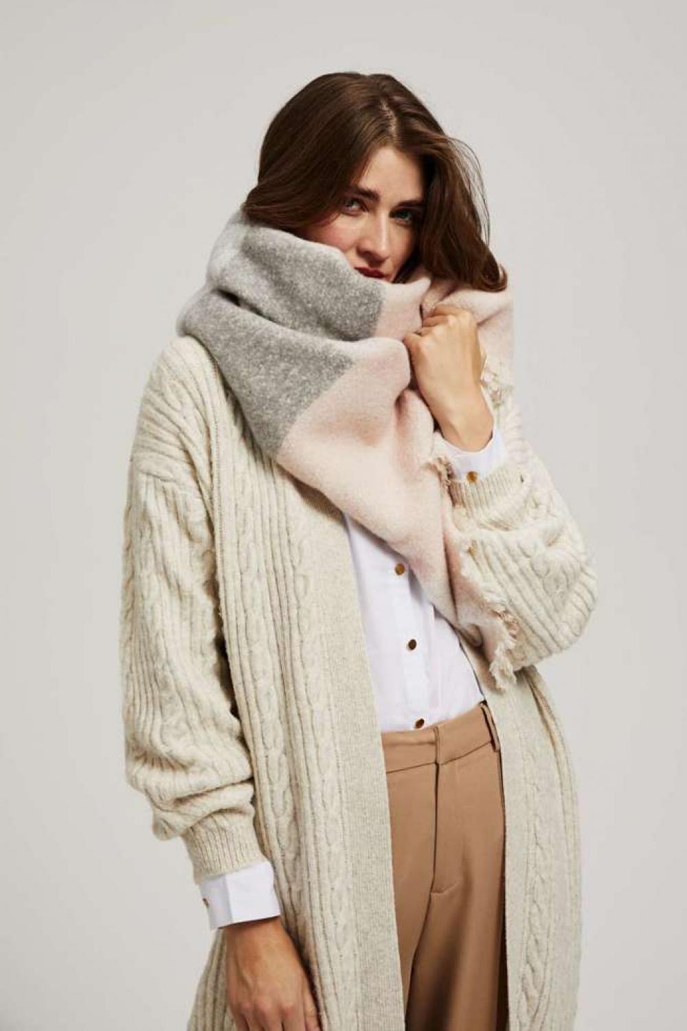 A pink checkered scarf