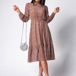 Сукня шифонова міді бежева Artmon 1297.4