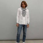 Men's embroidered shirt (vyshyvanka) Gorgana white made of linen