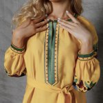 Yellow embroidered dress by Ksenia SVARGA