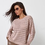 Openwork jumper in powder color
