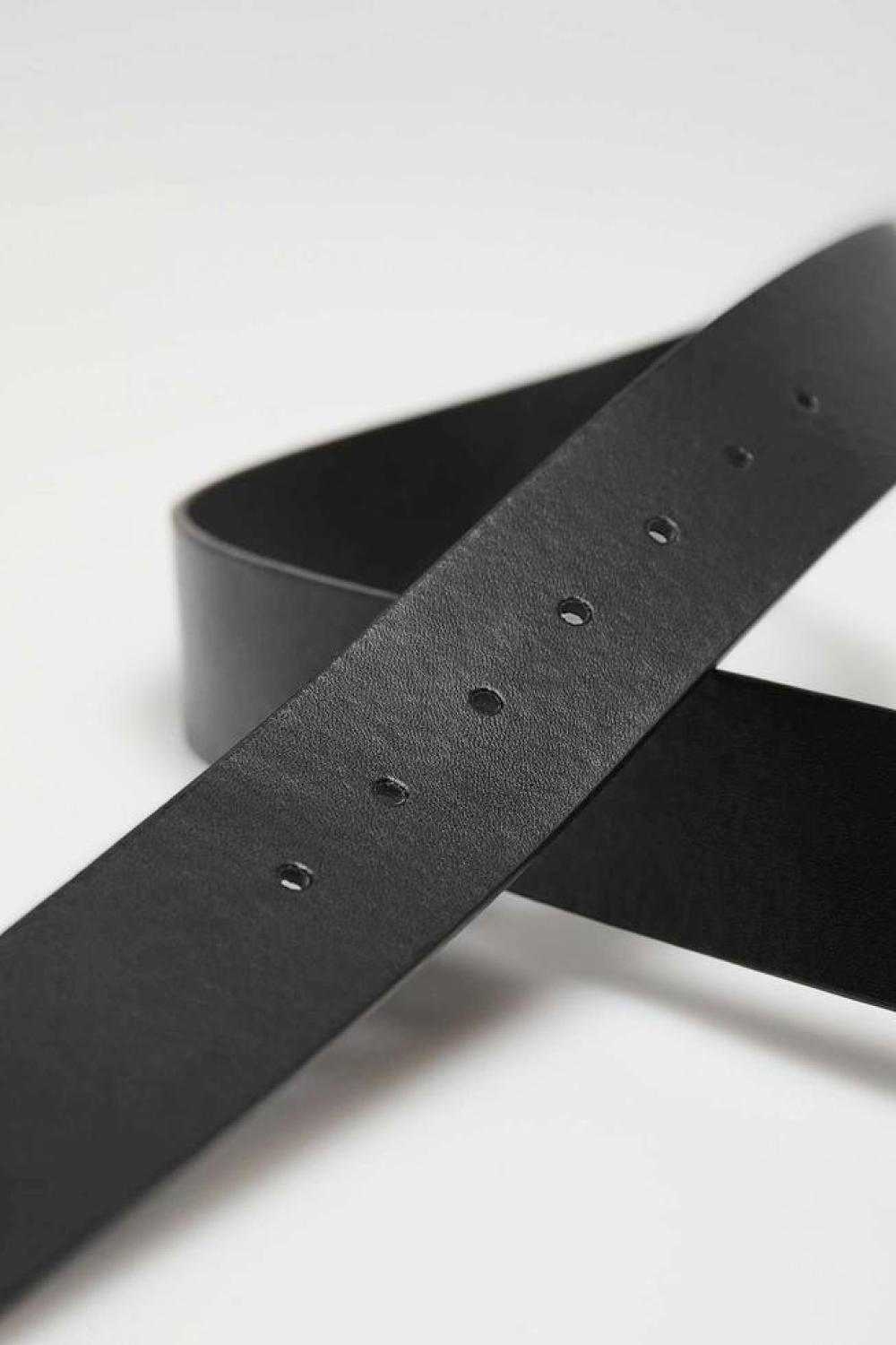 Black wide belt made of eco-leather