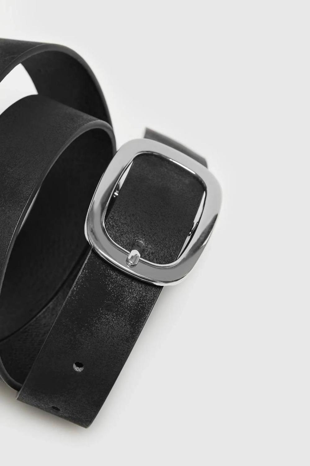 Black belt made of premium quality eco-leather