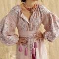 Сукня-вишиванка жіноча лляна рожева Соломія EMBROIDERED GEM