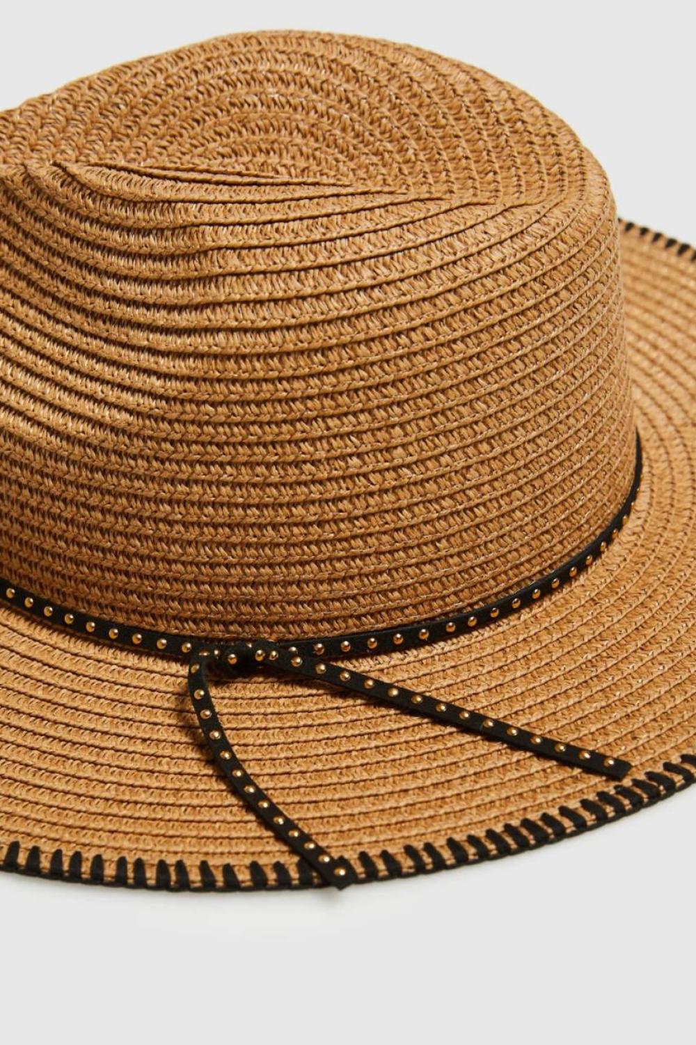 Beige wicker hat