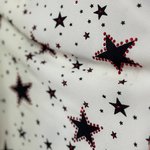 Blouse is printed with red rhinestones