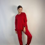 Suit women's sports with joggers red JK018 DIAS