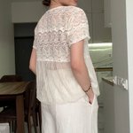 Milky-white lace mesh blouse blous_grid